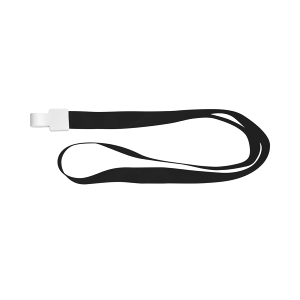 fekete nyakpánt műanyag kártyatartó karabínerrel