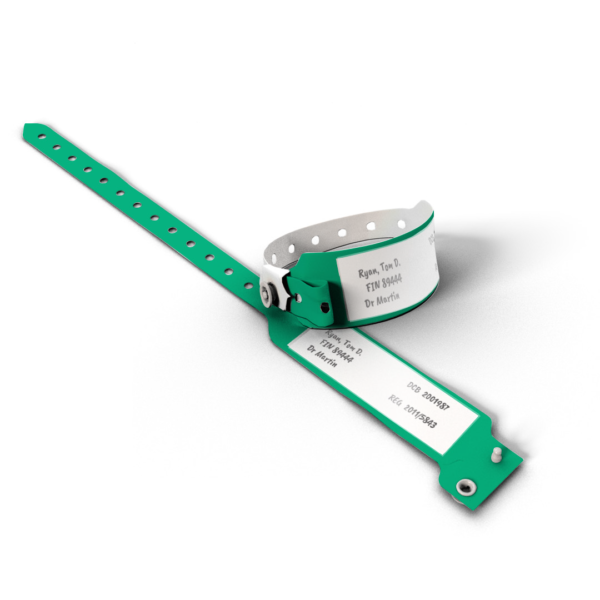 zöld zsebes felnőtt kórházi karszalag rendelés