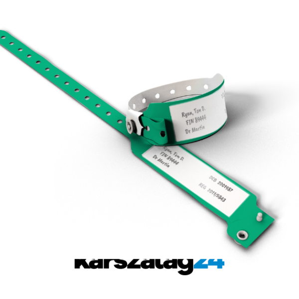 zöld zsebes felnőtt kórházi karszalag gyártás