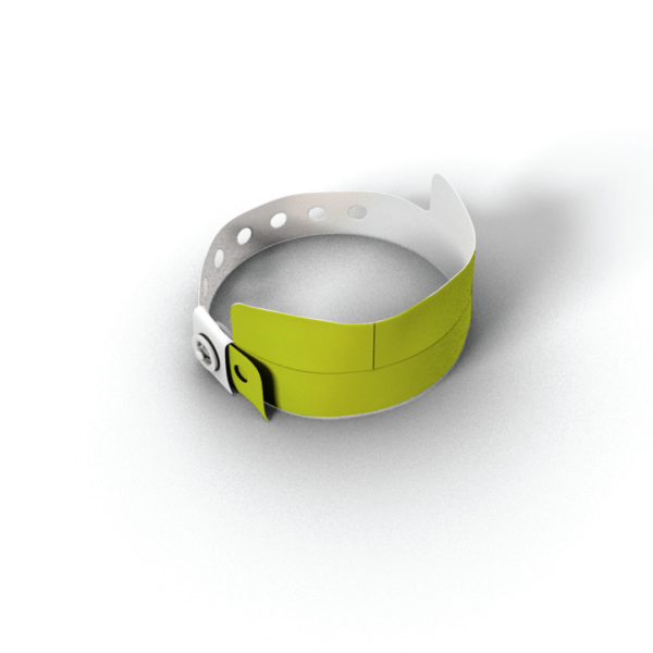 3 kuponos műanyag karszalag olcsón neon sárga