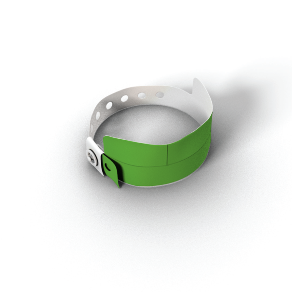 3 kuponos műanyag karszalag olcsón neon zöld