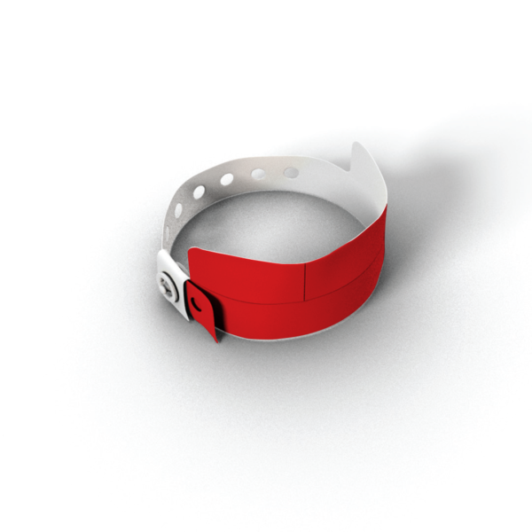 3 kuponos műanyag karszalag olcsón piros