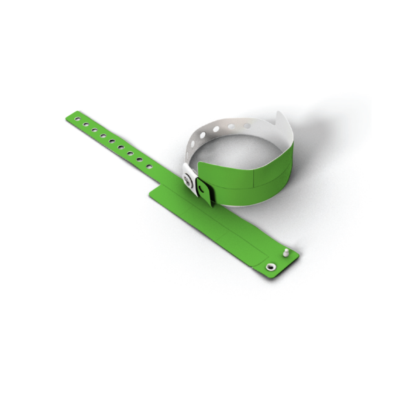 3 ellenörzőszelvényes műanyag karszalag nyomtatás olcsón neon zöld