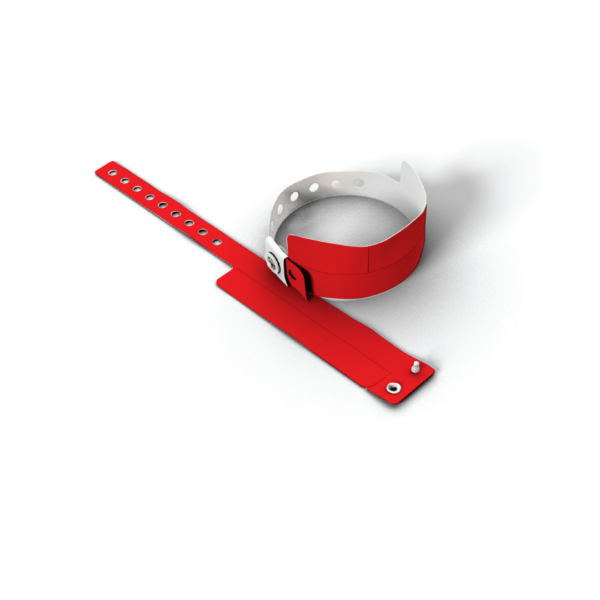 3 ellenörzőszelvényes műanyag karszalag nyomtatás olcsón piros