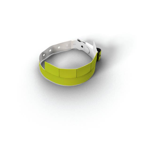 5 ellenörzőszelvényes műanyag karszalag fehér