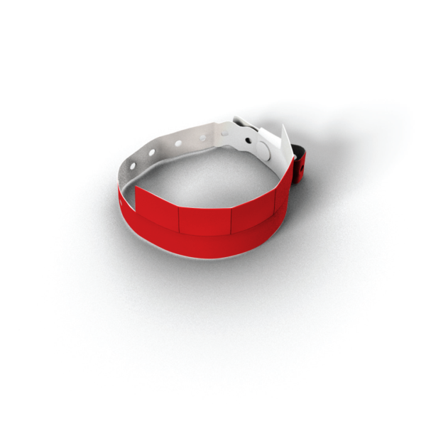 5 ellenörzőszelvényes műanyag karszalag piros