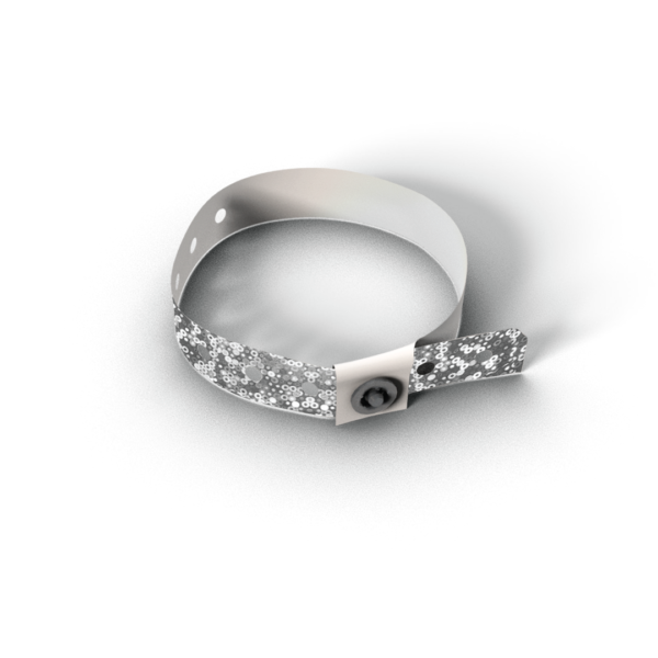 vip műanyag karszalagok ezüst holografikus