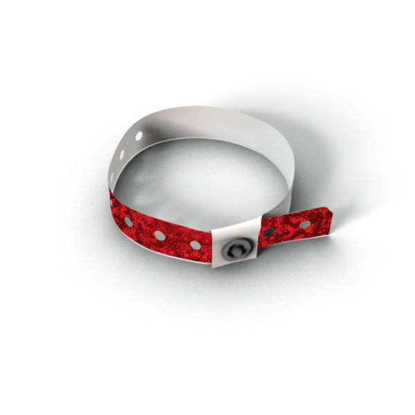 vip műanyag karszalagok piros holografikus