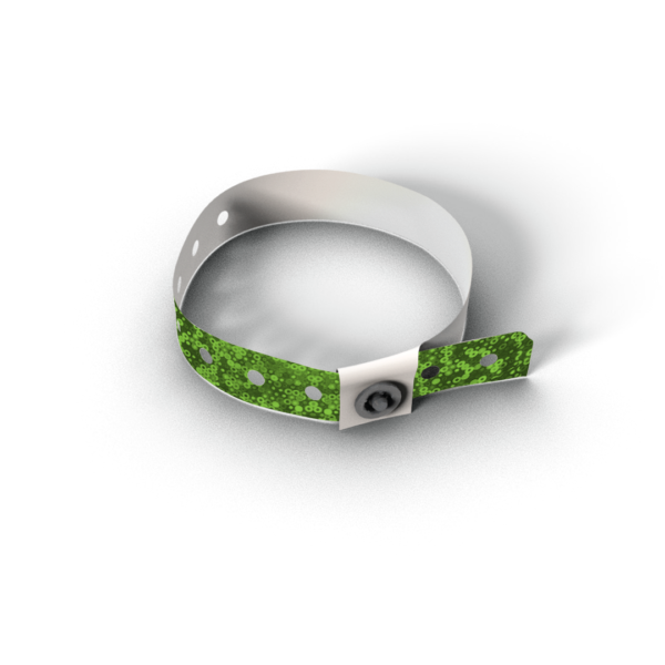 vip műanyag karszalagok zöld holografikus