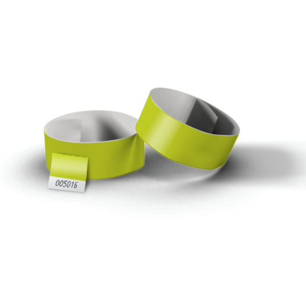 Tőszelvényes tyvek karszalag neon sárga