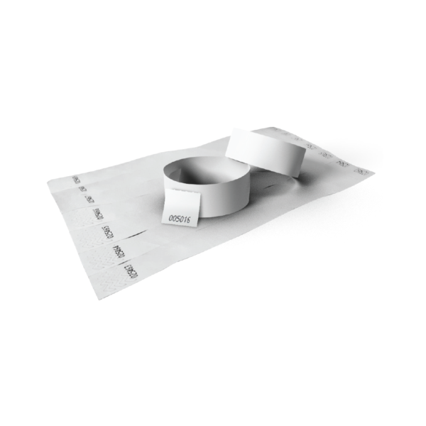 Ellenörzőszelvényes papír karszalag fehér