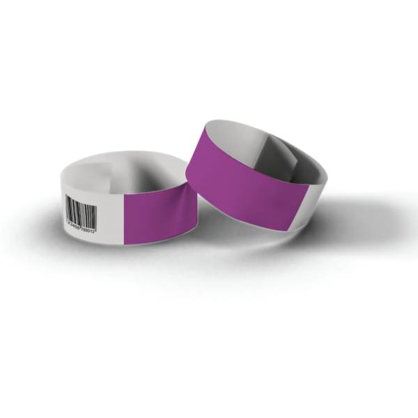 vonalkódos papír karszalag lila
