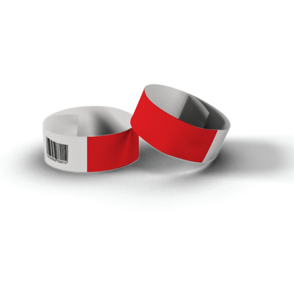 vonalkódos papír karszalag piros