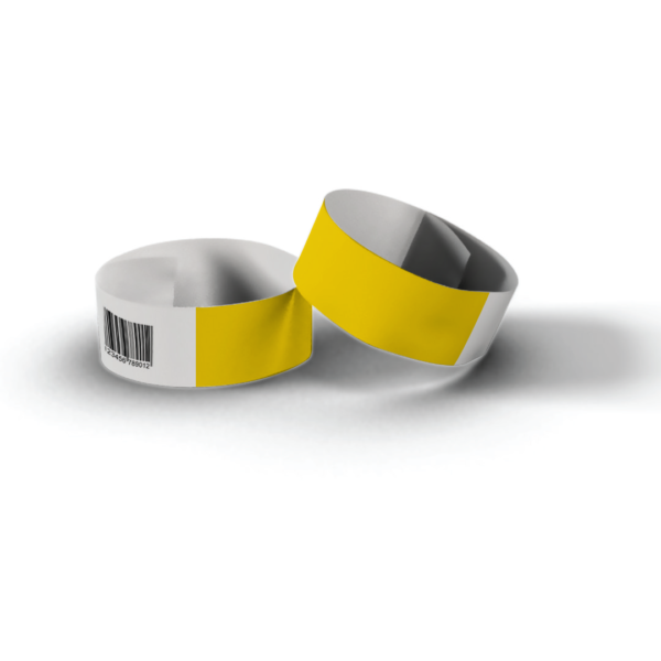 vonalkódos papír karszalag sárga