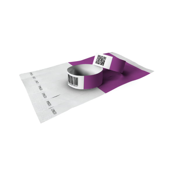 vonalkódos karszalag lila