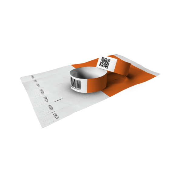 vonalkódos karszalag narancs