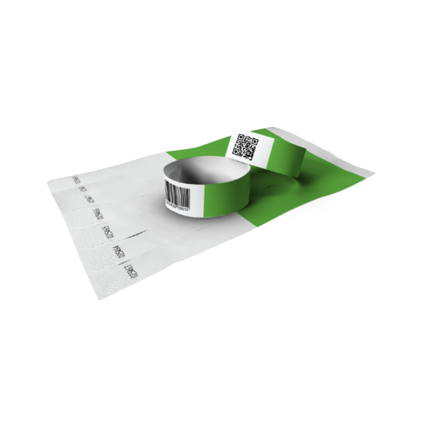 vonalkódos karszalag neon zöld